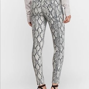 Express High Waisted Snake Skin Skinny Jeans